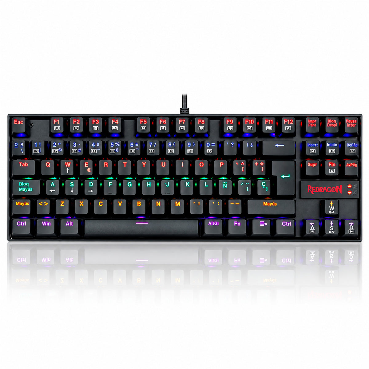 Teclado Mecanico Gamer Redragon Kumara Rainbow K552-KR-SP