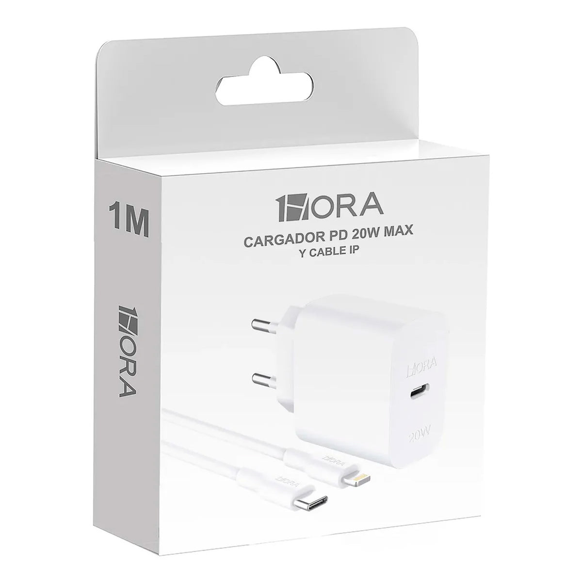 Cargador Rapido 1Hora GAR154-EU USB-C 20W Cable Lightning 1m