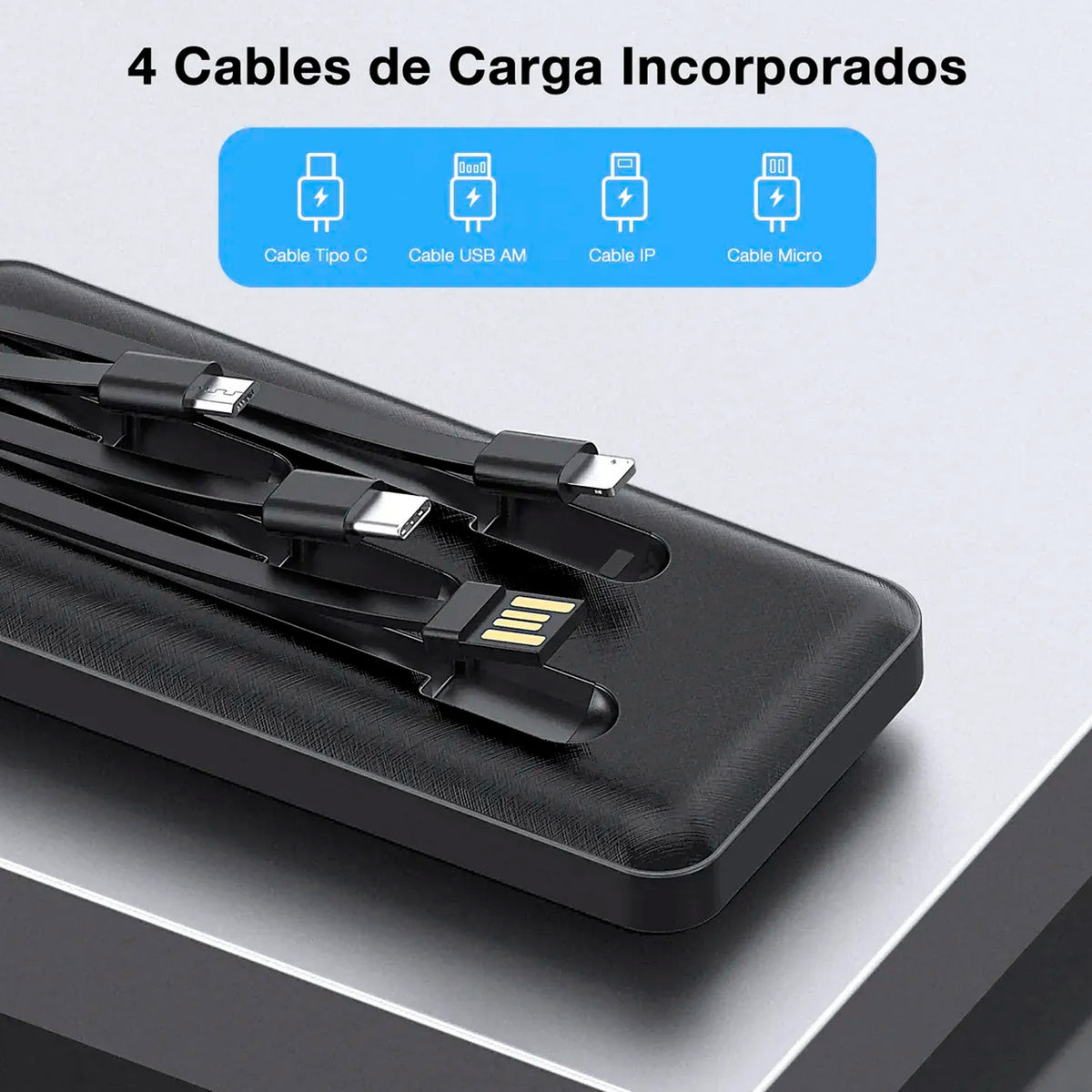 Power Bank 1Hora GAR148 10000mAh 10.5 W Cables Integrados