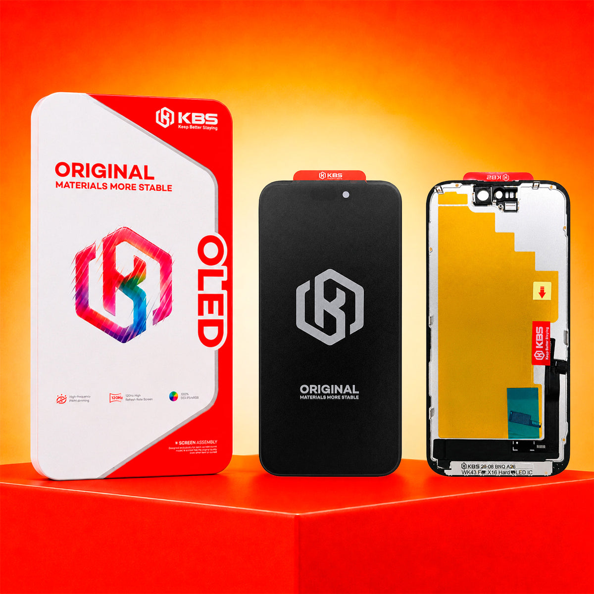 Pantalla Para iPhone 16 KBS Hard Oled Flicker-Free IC 120 Hz