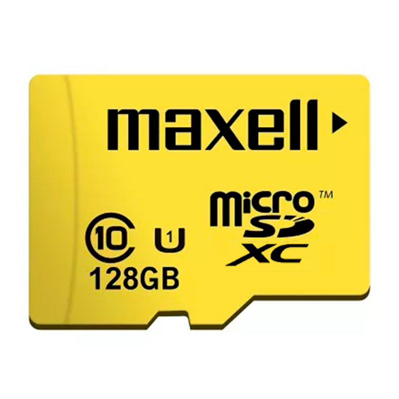 Tarjeta de Memoria MicroSD 128GB Maxell SDXC Clase 10 + Adaptador V10 90MB/s Multiples Usos
