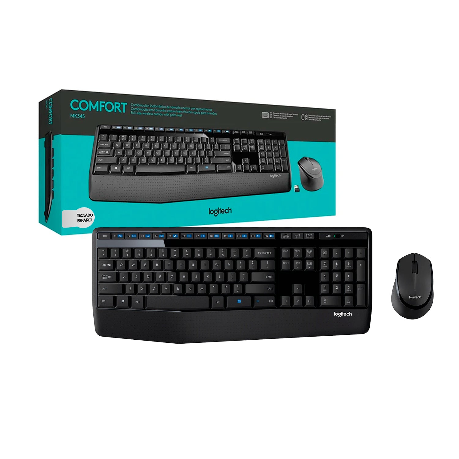 Kit Teclado y Mouse Inalambrico Logitech MK345 Comfort RF USB