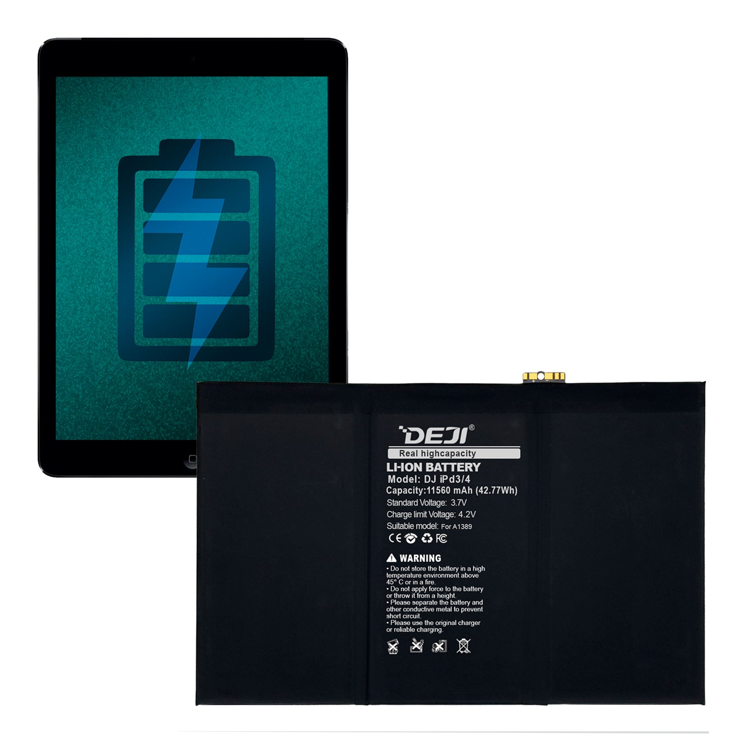 Bateria para iPad 3 / iPad 4 DEJI IC Original Capacidad 11560mAh Maxima Duracion