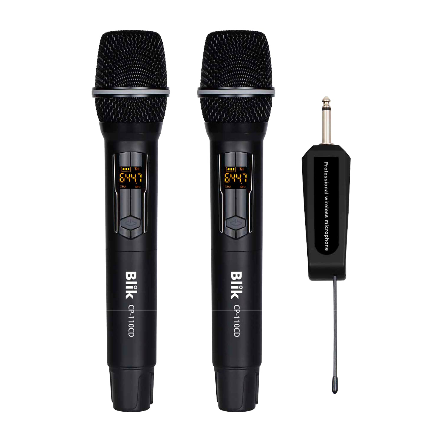 Kit Duo Microfonos Inalambricos Blik UHF Karaoke 40Hz-14kHz