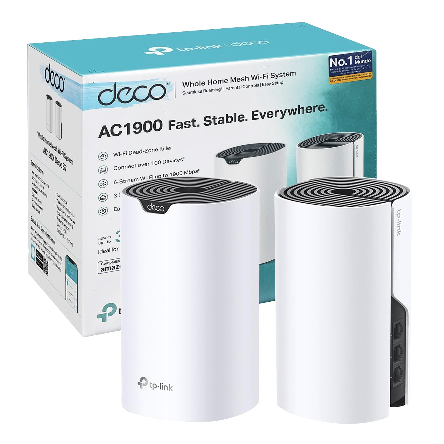 Sistema Wifi Mesh TP-Link Deco S7 AC1900 x2 Nodo Doble Banda 5GHz/2.4GHz 3×3 MU-MIMO Hasta 1900Mbps