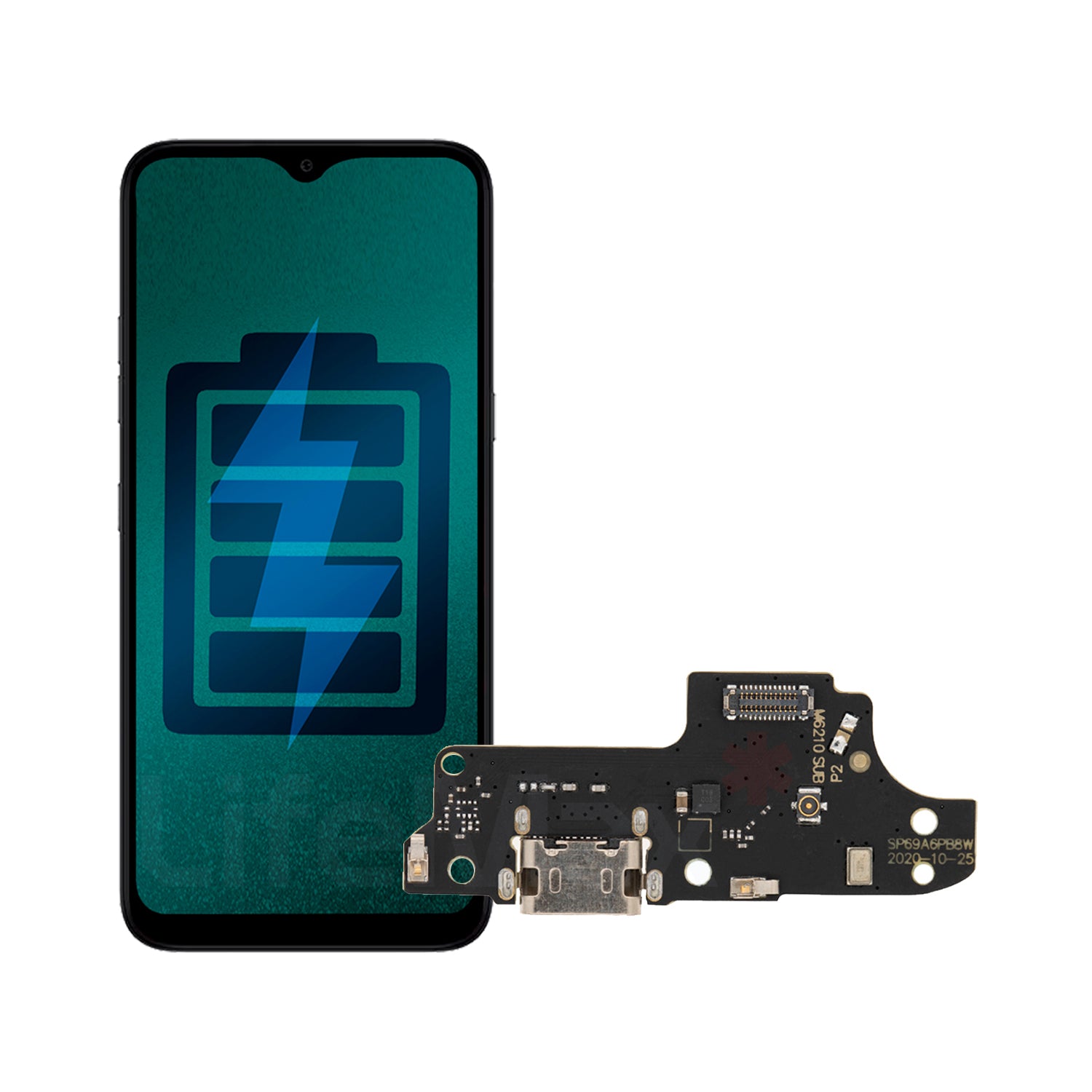 Flex de Carga para Motorola Moto E7 Conector Tipo C