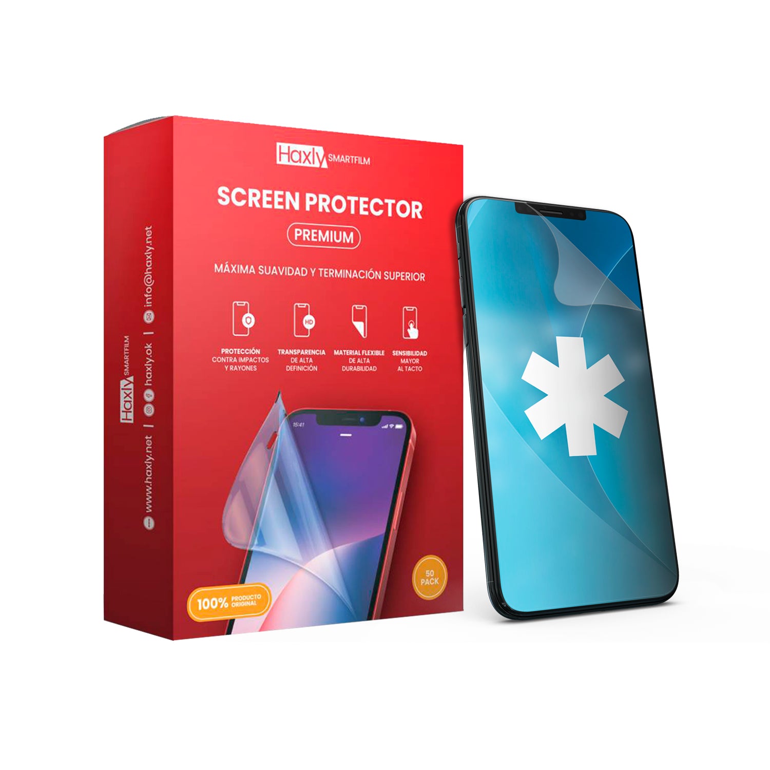 Pack 50 Laminas de Hydrogel Haxly Premium Calidad QQQ 180*120mm para Multiples Dispositivos