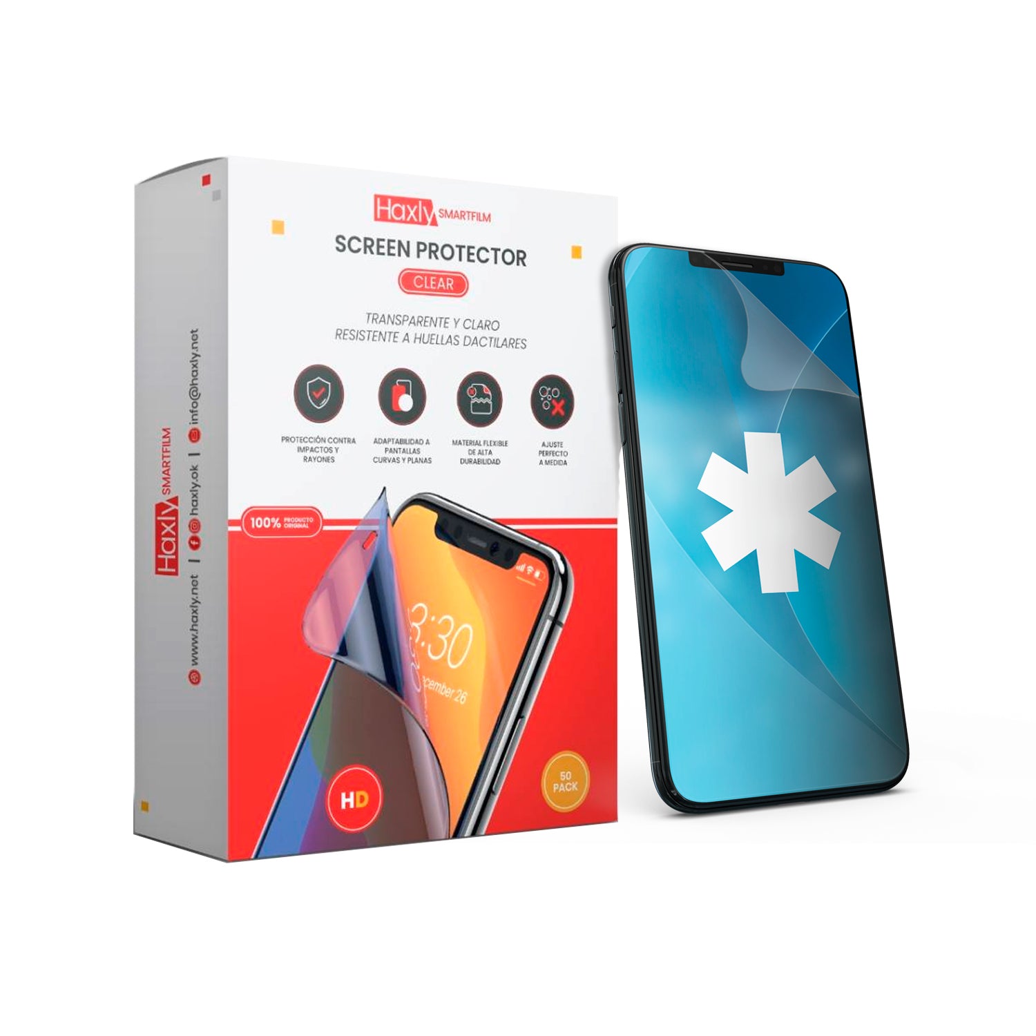 Pack 50 Laminas Hydrogel Haxly Clear Calidad AAA 180*120mm para Multiples Dispositivos