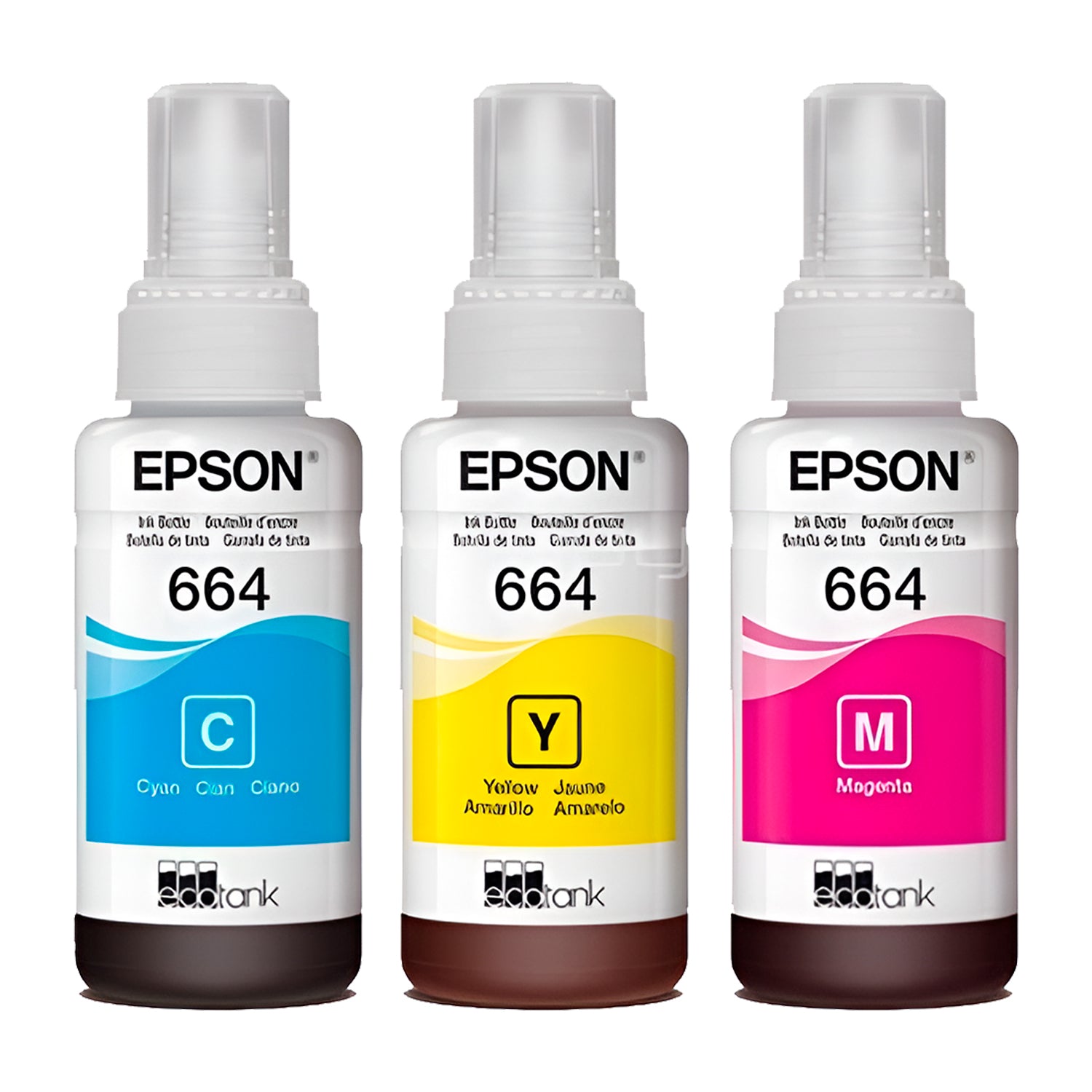 Pack 3 Botellas Tinta Epson T664520 Cyan Magenta Amarillo