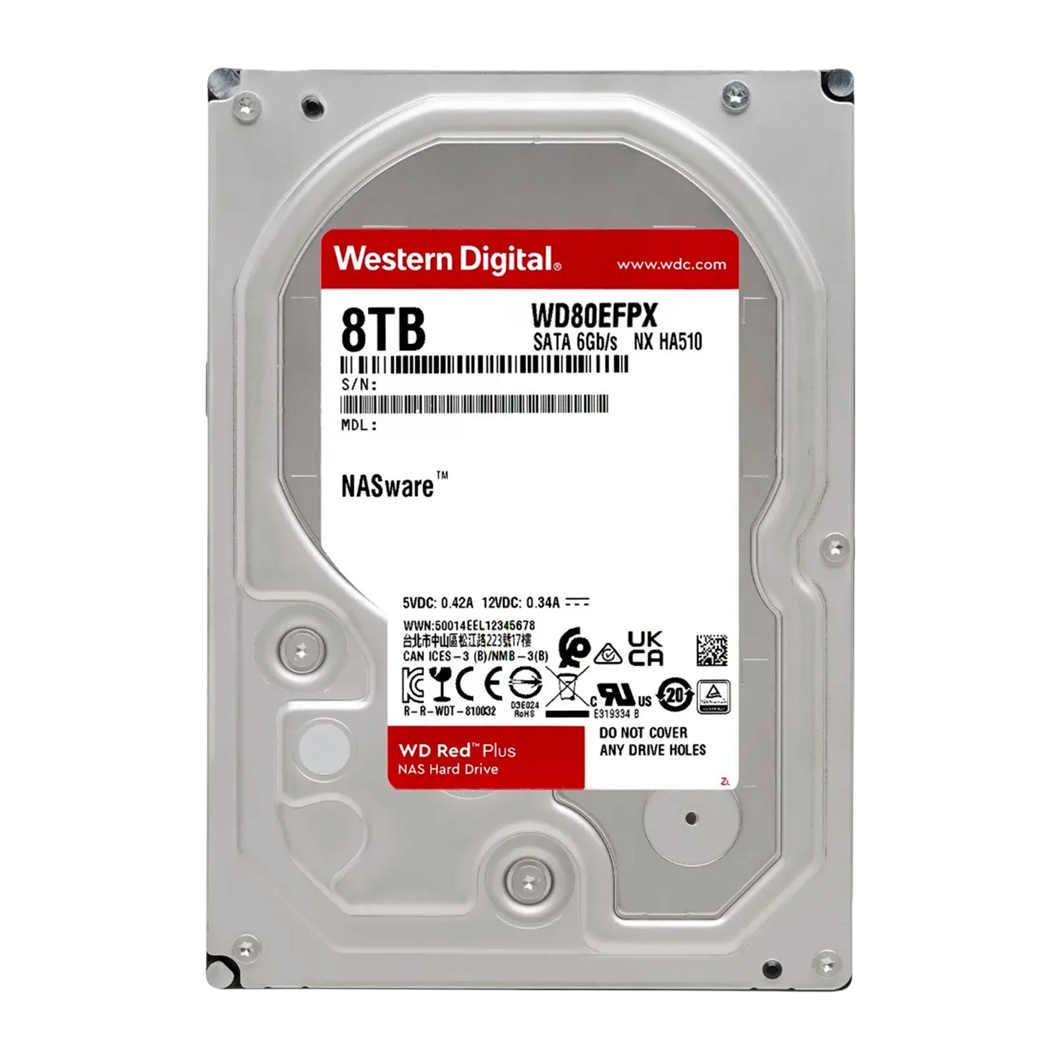Disco Duro Interno WD Red Plus 8TB 5640 RPM NAS / DVR / NVR