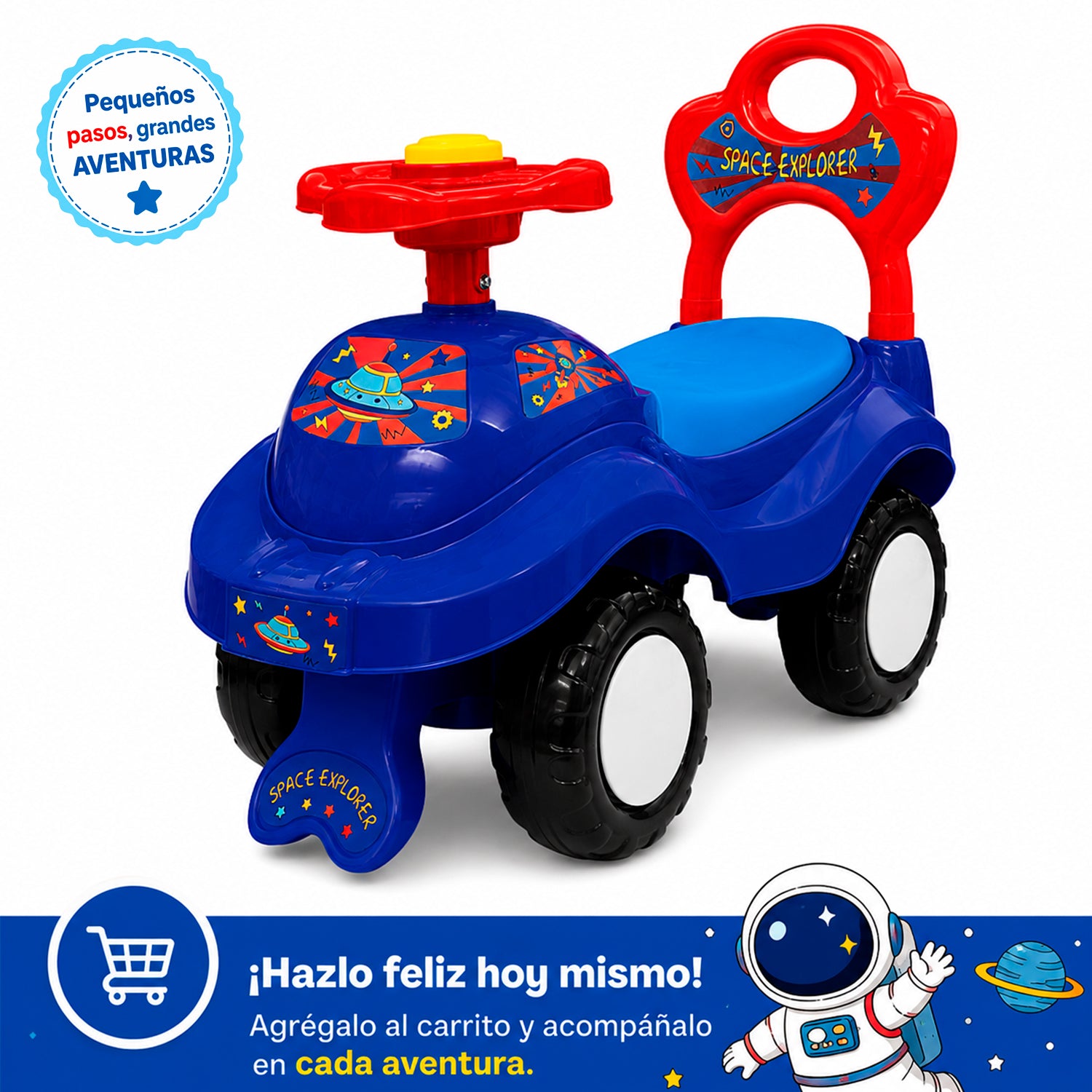 Auto Correpasillo Andador Bocina Respaldo Maleta 18-36 Meses