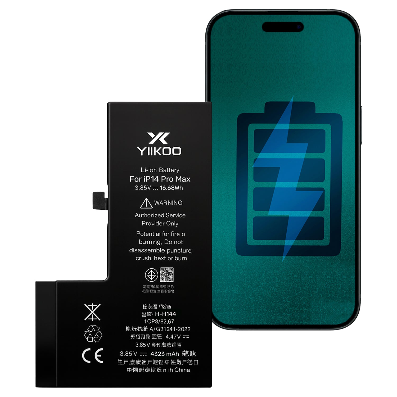 Bateria para iPhone 14 PM YIIKOO Autoprogramable sin alerta