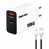 Cargador Carga Rapida 120W GaN 2 Puertos USB-C USB-A 1m