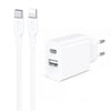 Cargador 1Hora GAR163B 20W Dual USB-C USB-A Cable Lightning