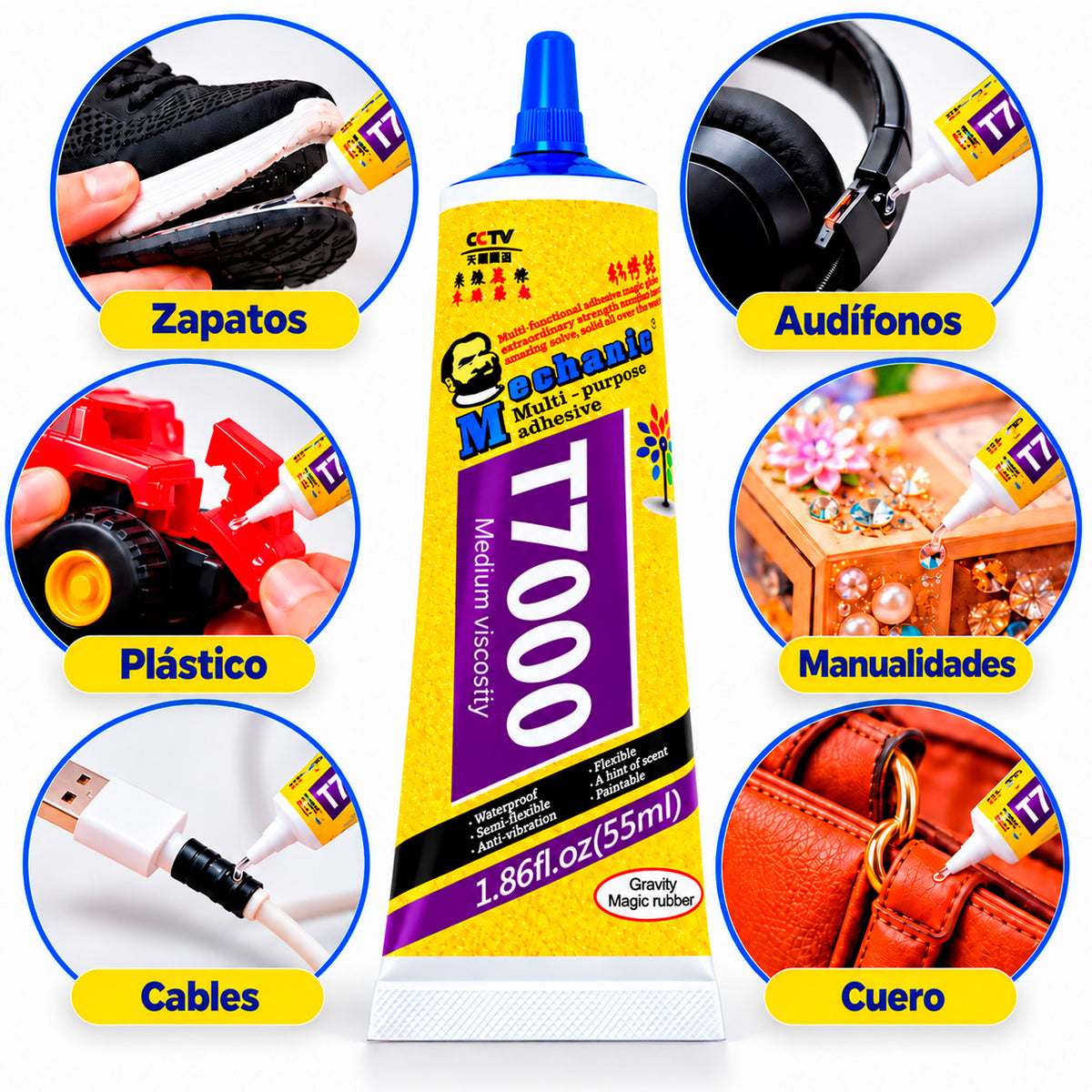 Pegamento Liquido Mechanic T7000 Pantallas Y Otros 55 Ml