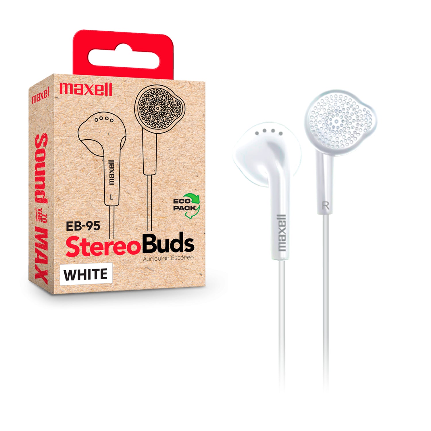 Audifono Eb-95 Maxell Stereo Buds In-ear Trs 3.5mm