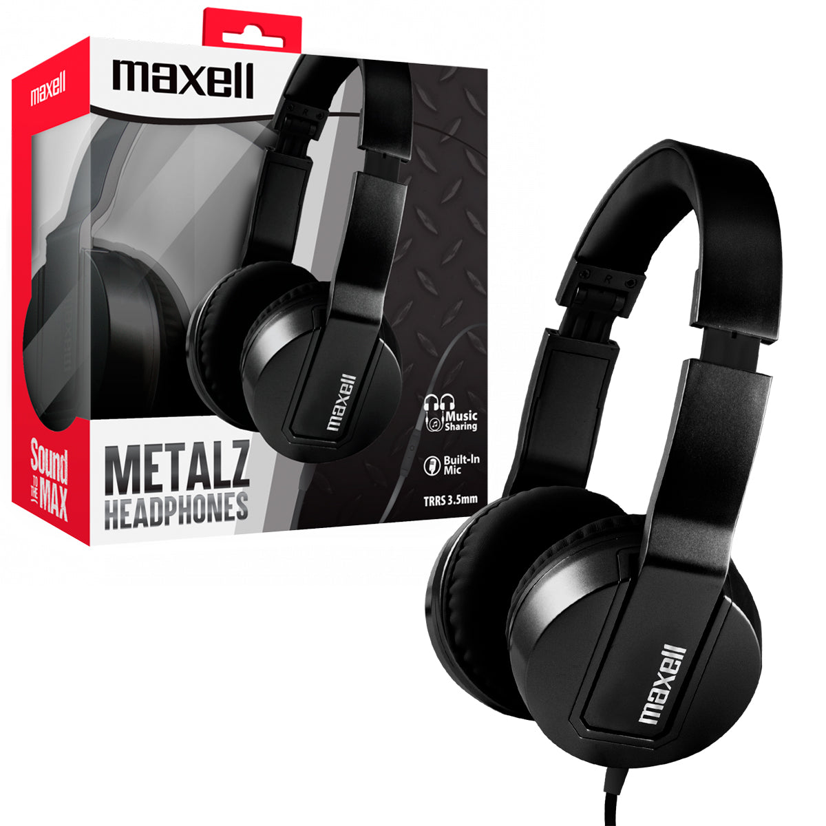 Audifonos SMS-10 Maxell Metalz Headphone Ajustable TRRS 3.5m