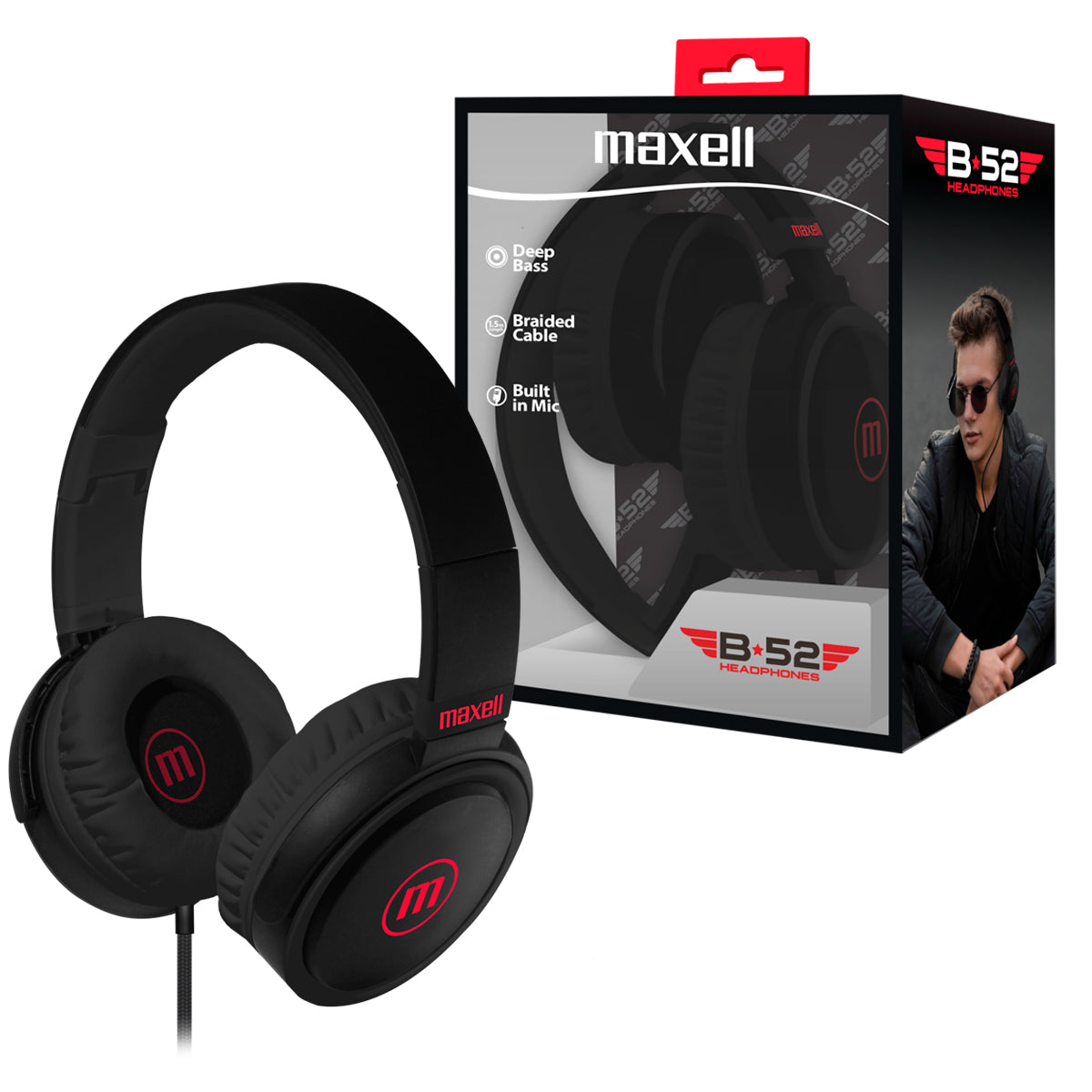 Audifono Plegable HP-B52 Maxell Ajustable Bajo Profundo TRRS