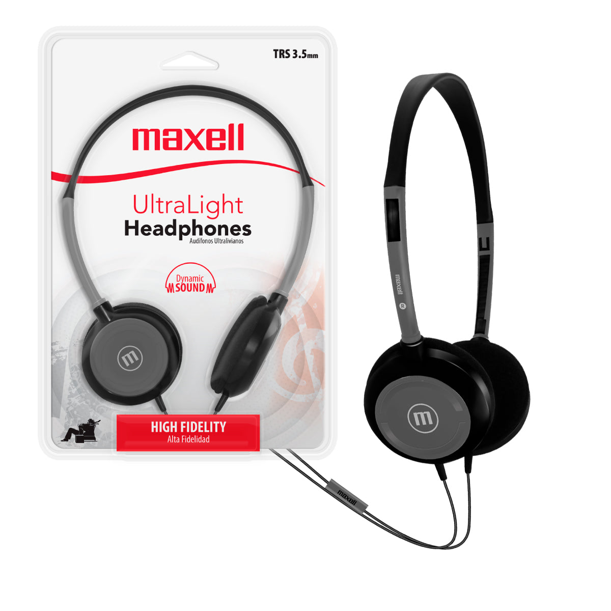 Audifonos HP-200 Maxell Dynamic Ultralight headphones TRSS