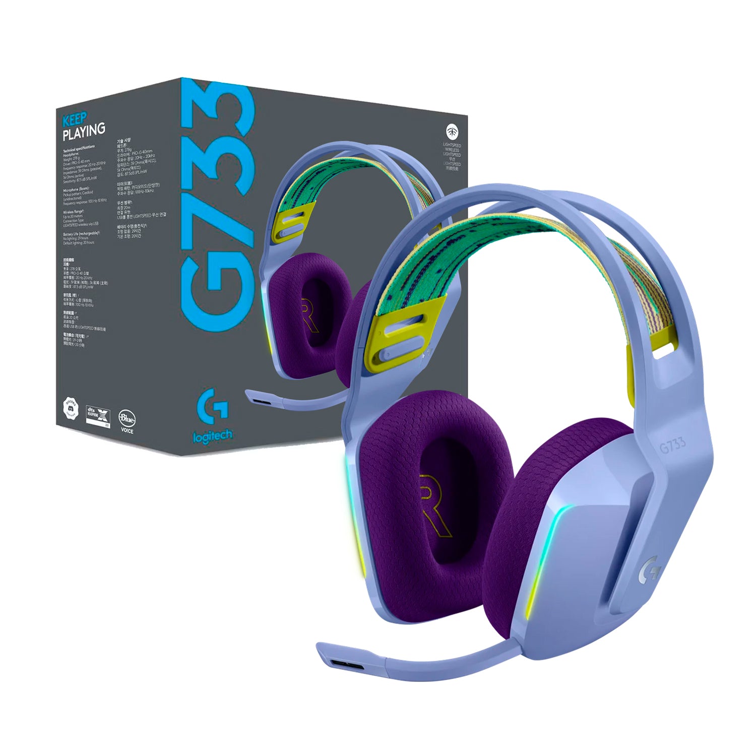 Audifonos Gamer Inalambricos Logitech G733 Recargable Lightspeed Headp ...