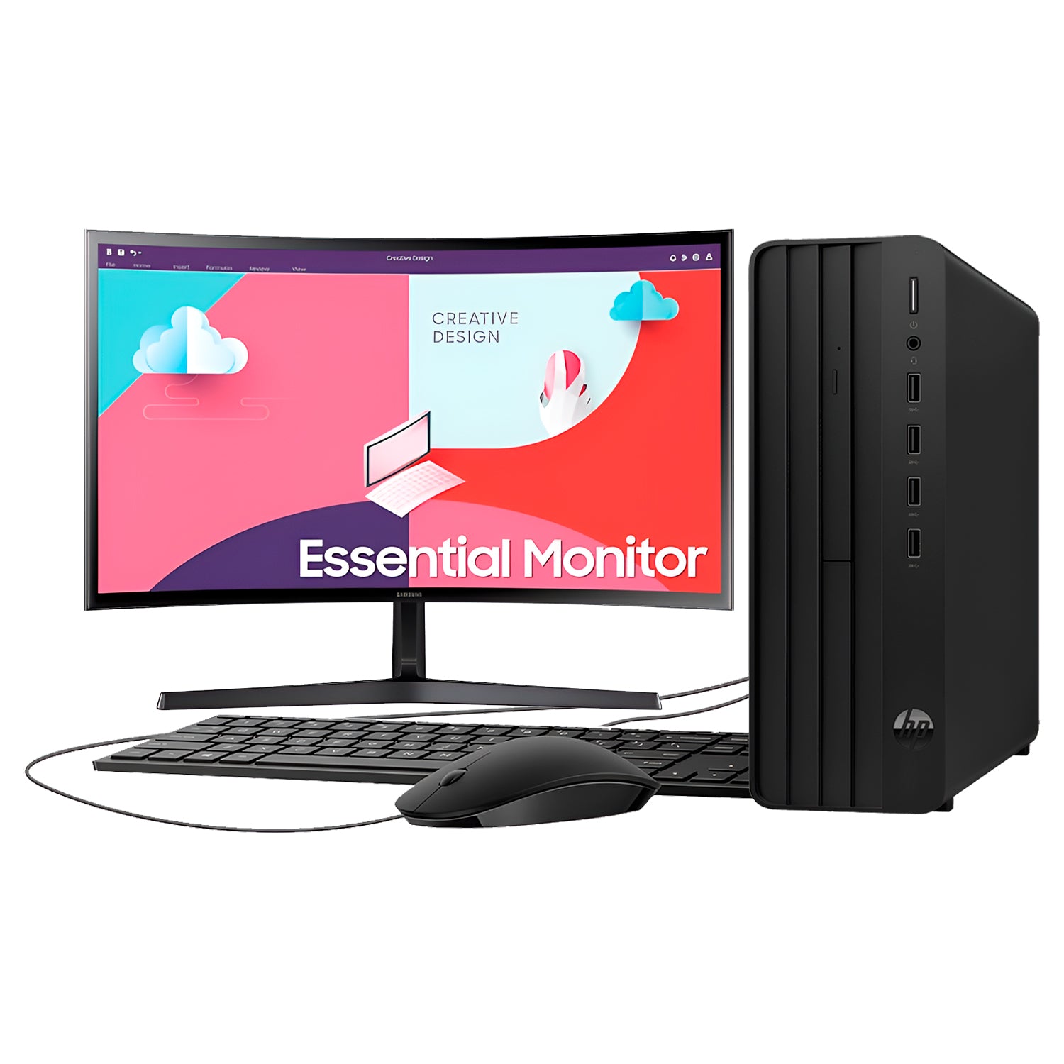 Pack Desktop HP Pro G9 i5 16GB 512GB SSD + Monitor Samsung S3 Curvo 24in FHD 100Hz
