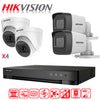 Kit de Camaras de Seguridad + DVR 4 Canales Hikvision Turbo Sata 1 TB FHD 2 Camaras Bala 2 Domo