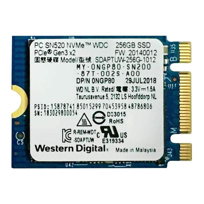Disco SSD M.2 Western Digital SN520 NvMe 256GB PCle Gen3x2 0NGP80 [ SD ...