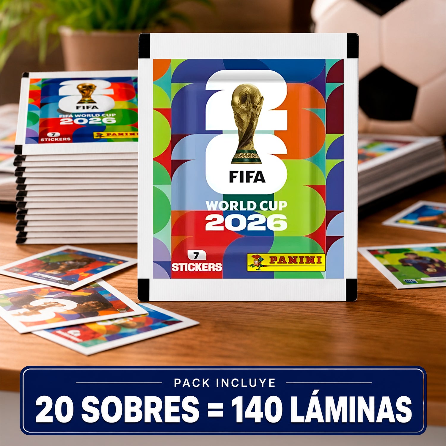 Pack de 20 sobres de laminas Panini Mundial 2026 140 laminas