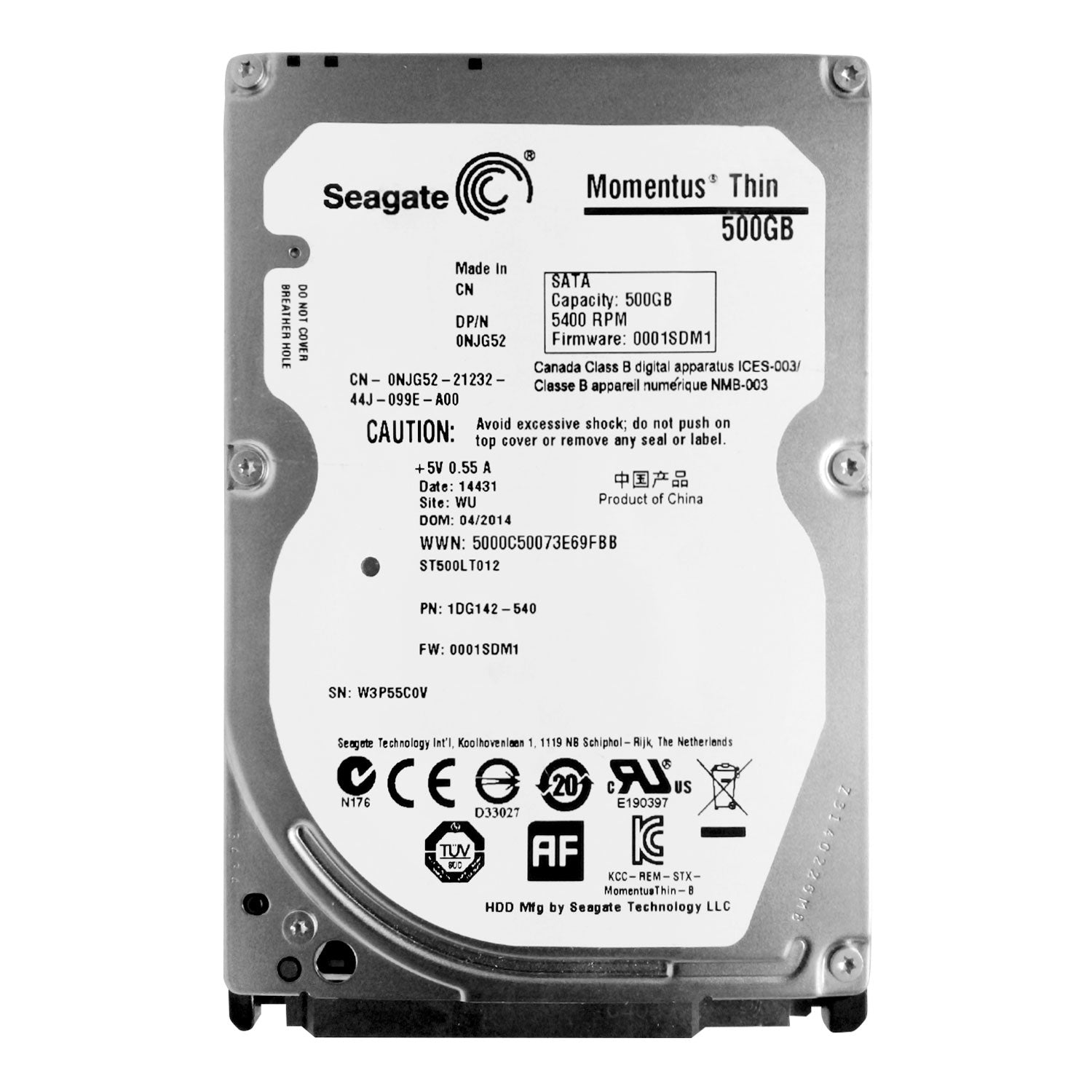 Disco Duro Interno Seagate Momentus 500GB 2.5" HDD 5400RPM Notebook SATA 2 [ ST500LT012 ] Open Box