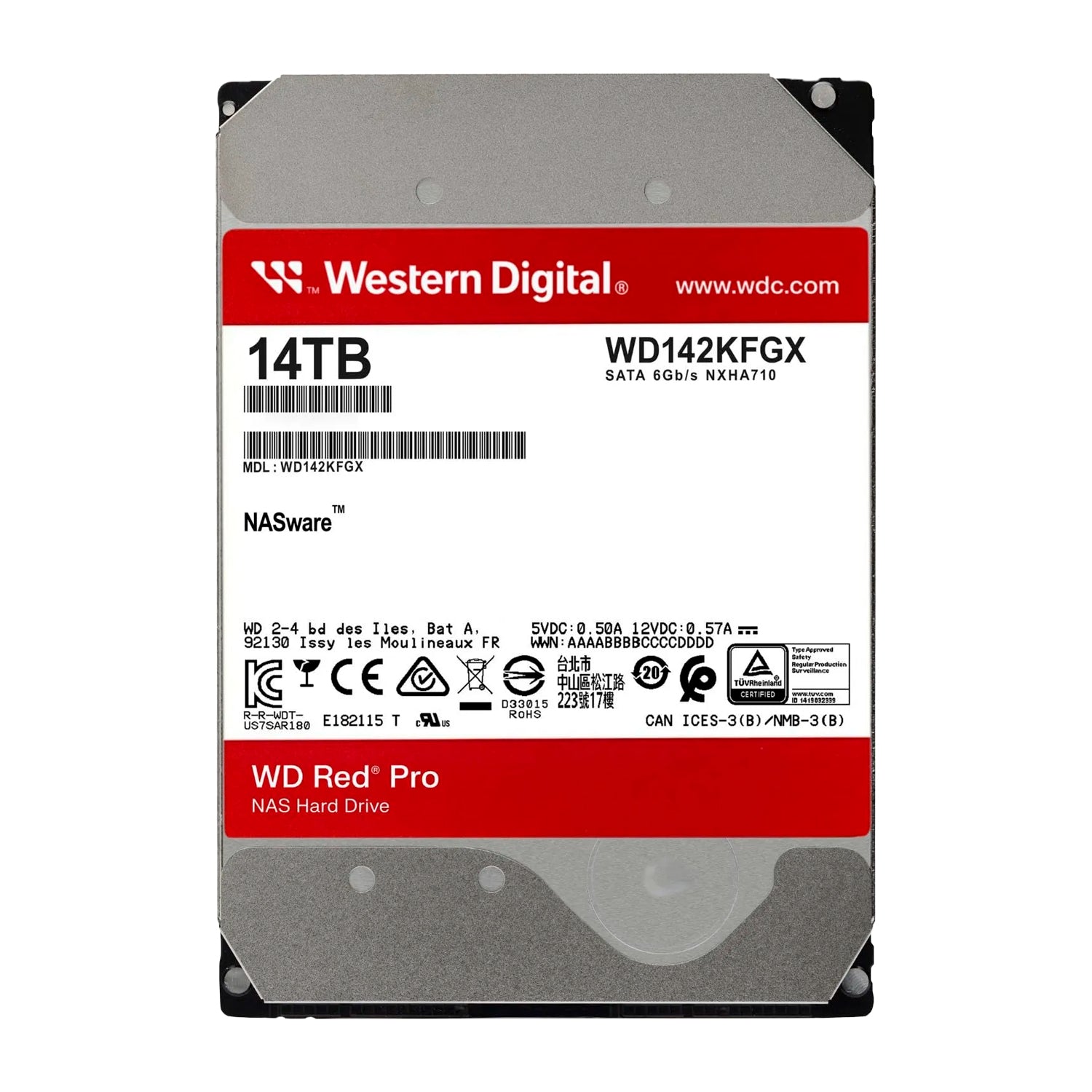 Disco Duro Interno WD Red Pro 14TB 7200 RPM NAS / DVR / NVR