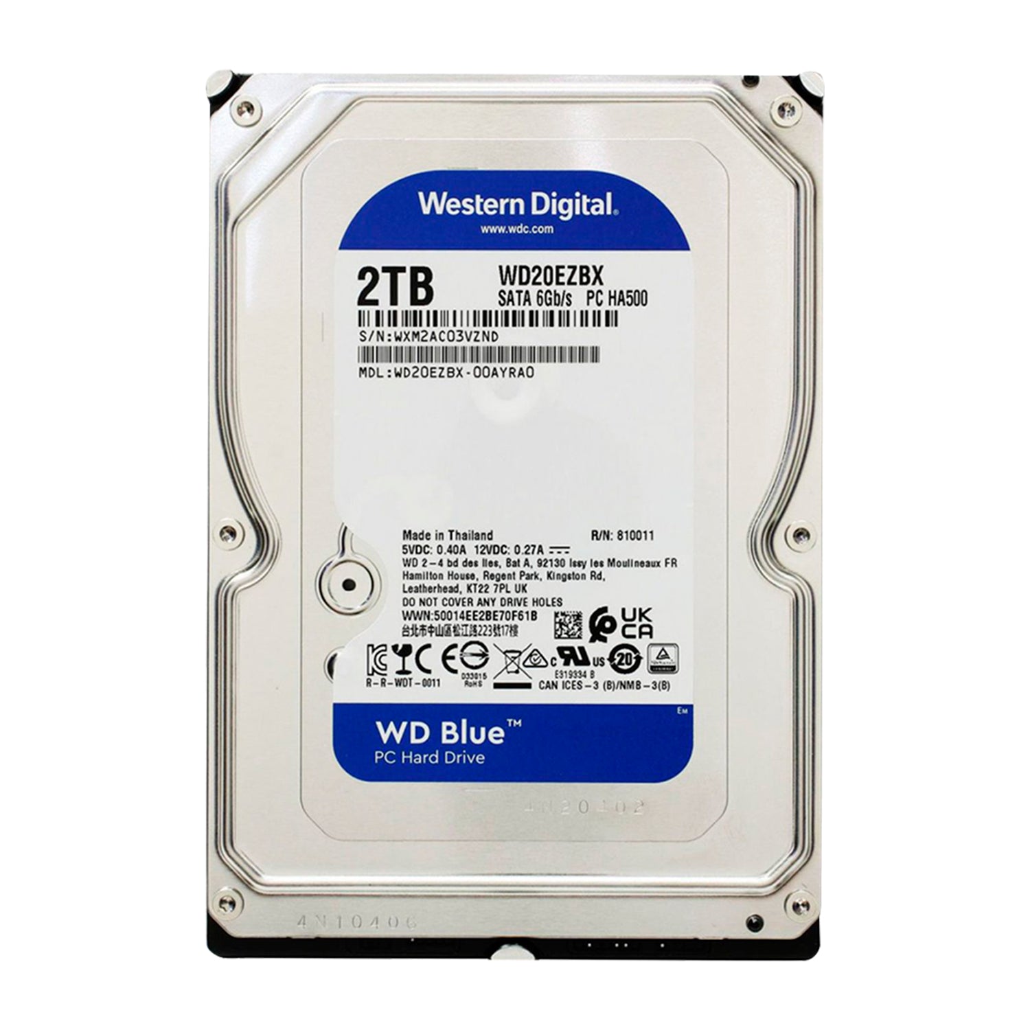 Disco Duro Interno WD Blue 2TB 7200 RPM PC / DVR / NVR