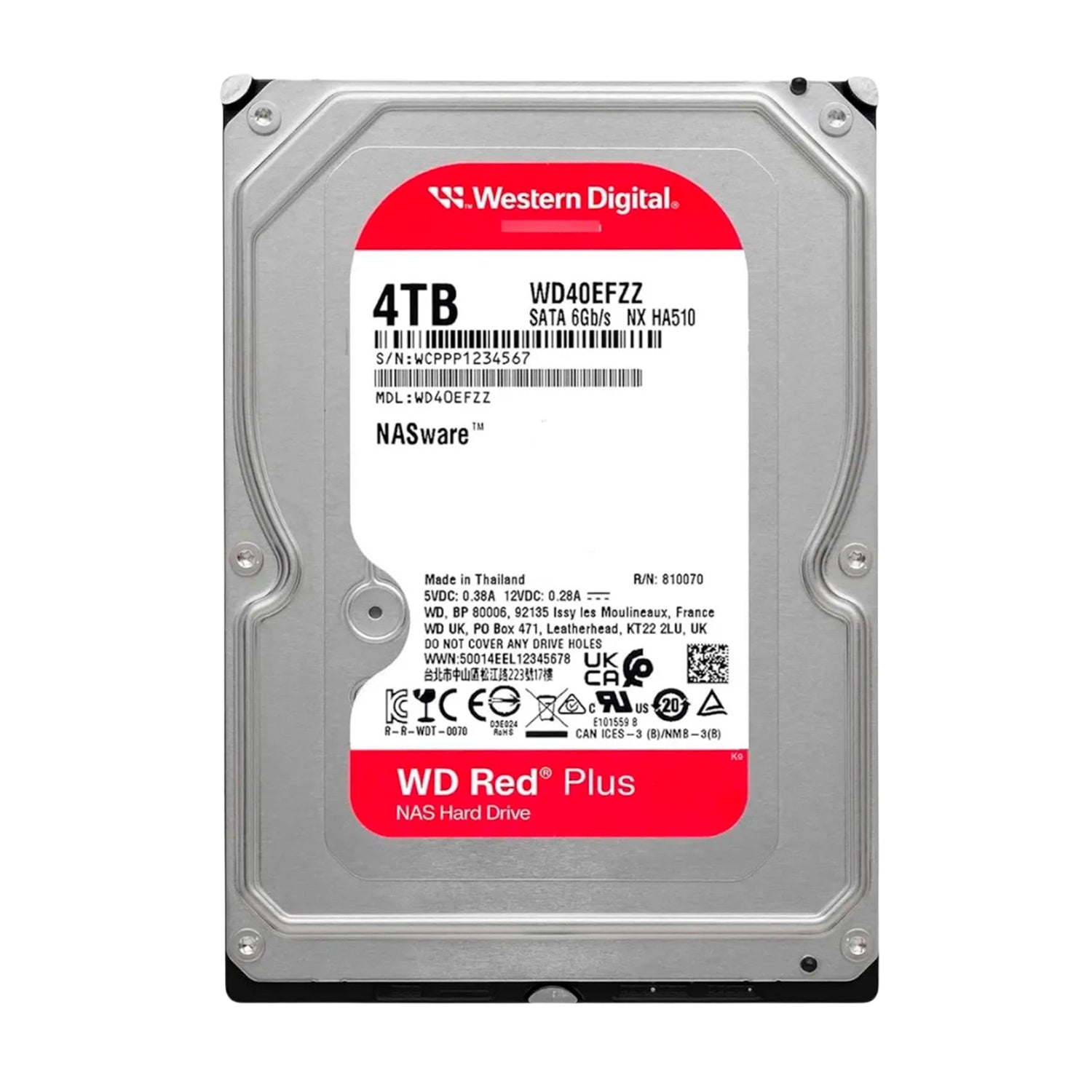 Disco Duro Interno WD Red Plus 4TB 5400 RPM NAS / DVR / NVR