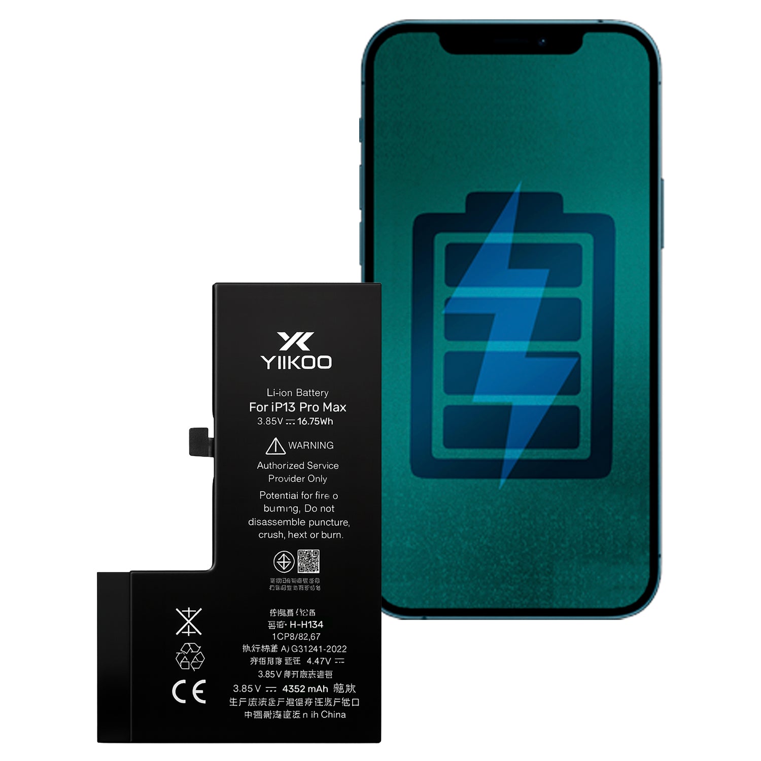 Bateria para iPhone 13 PM YIIKOO Autoprogramable sin alerta