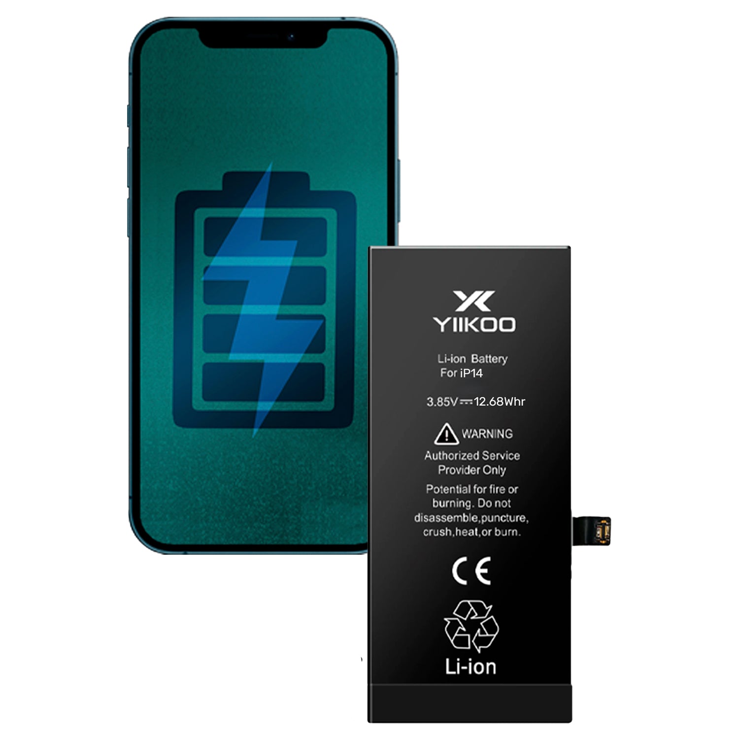Bateria para iPhone 14 YIIKOO Autoprogramable sin alertas
